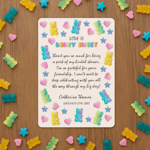 Tarjeta De Agradecimiento Love Is Beary Sweet Candyland Despedida de Soltera