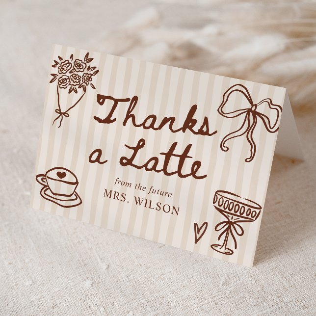 Tarjeta De Agradecimiento Love is Brewing Coffee Hand Drawn Bridal Shower (Subido por el creador)