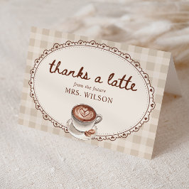 Tarjeta De Agradecimiento Love is Brewing Gingham Coffee Bridal Shower