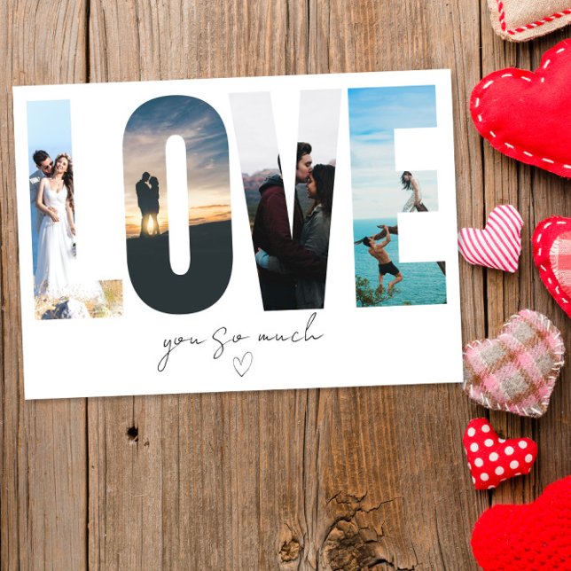 Tarjeta De Agradecimiento LOVE Photo Collage Greeting Card (Subido por el creador)