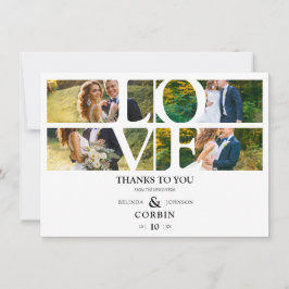 Tarjeta De Agradecimiento Love Quote White Trendy 