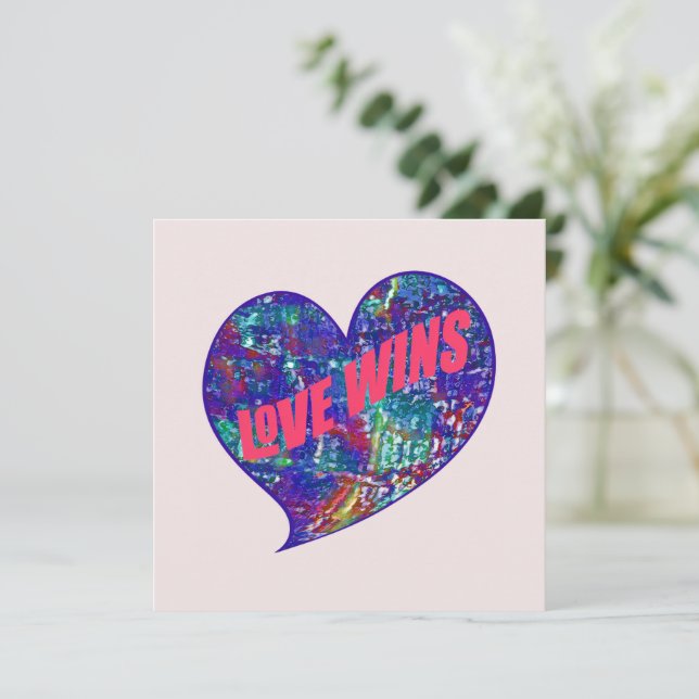Tarjeta De Agradecimiento Love Wins Art Heart (Anverso de pie)