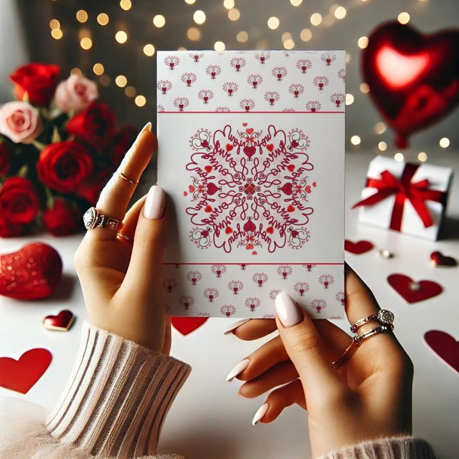 Tarjeta De Agradecimiento Love You doodle valentine Folded Gracias Card (Subido por el creador)