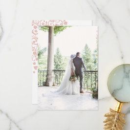 Tarjeta De Agradecimiento Lovebirds Secret Garden Rubor Floral Photo Boda