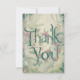Tarjeta De Agradecimiento Lovely Boho Woods Woodland