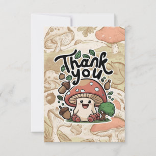 Tarjeta de agradecimiento Lovely Elegant Mushroom