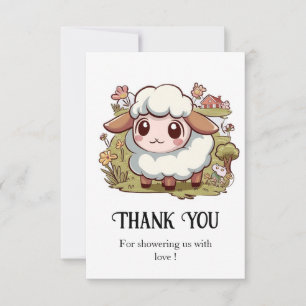 Tarjeta De Agradecimiento Lovely Farmyard Sheep Baby Shower