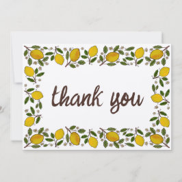 Tarjeta De Agradecimiento Lovely Lemons Rustic PERSONALIZADO BABY SHOWER