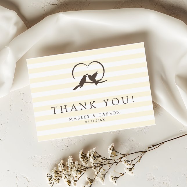 Tarjeta De Agradecimiento Lovely Modern bird of paradise Wedding (Subido por el creador)