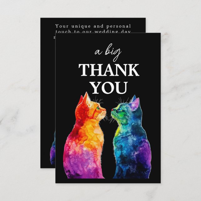 Tarjeta De Agradecimiento Lovely 🌈  Purrfectly Yours: Purrfectly  (Anverso / Reverso)