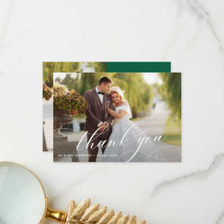 Tarjeta De Agradecimiento Lovely Stylish Calligraphy Wedding