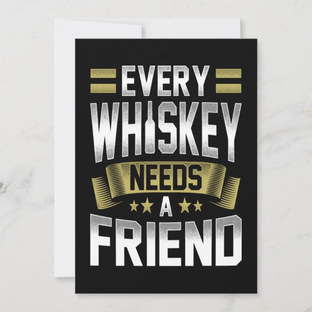 Tarjeta De Agradecimiento Lover Whiskey| Todo Whisky Necesita Amigos (Anverso)