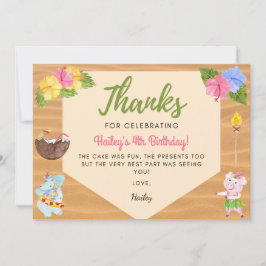 Tarjeta de agradecimiento Luau