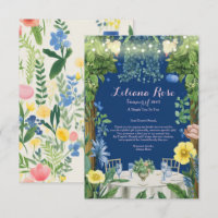 Luces Brillantes Jardín Floral Azul Despedida de S