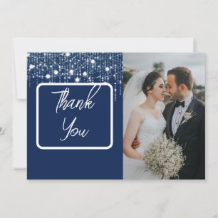Tarjeta De Agradecimiento Luces colgantes azules y blancas Foto