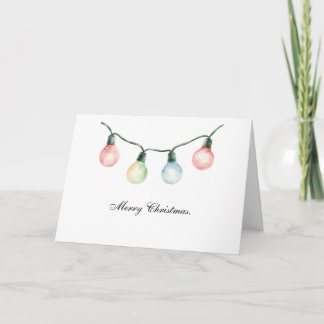 Tarjeta De Agradecimiento Luces de acuarela de Feliz Navidad
