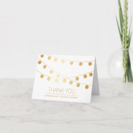 Tarjeta De Agradecimiento Luces de boda de papel de oro Gracias
