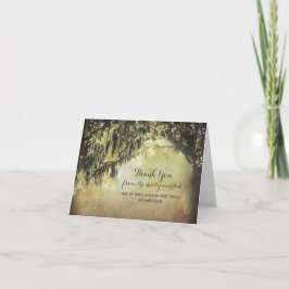 Tarjeta De Agradecimiento Luces de Cuerda Árboles de Musgo Ramas Gracias