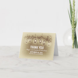 Tarjeta De Agradecimiento Luces de jardín linternas vintage boda agradecimie