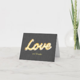 Tarjeta de agradecimiento Luces de Marquee Gris Ar