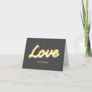 Tarjeta de agradecimiento Luces de Marquee Gris Ar