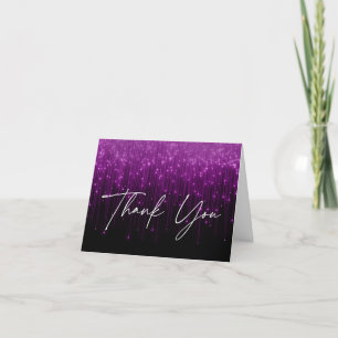 Tarjeta De Agradecimiento Luces moradas Dulce negro 16