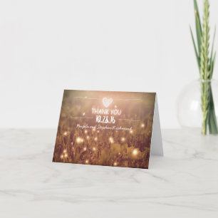 Tarjeta De Agradecimiento luces nocturnas luciérnagas caprichosa boda agrade