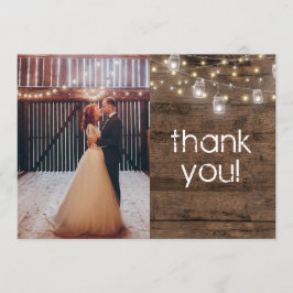 Tarjeta De Agradecimiento Luces Rústicas Modernas en Frascos de Mason