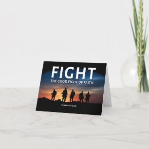 Tarjeta De Agradecimiento Lucha contra la buena lucha de la fe de la Biblia