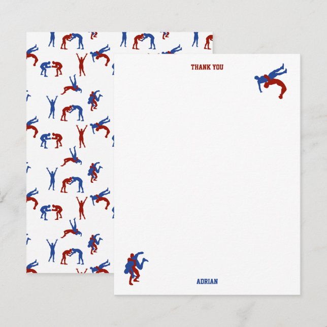 Tarjeta De Agradecimiento Lucha libre grecorromana personalizada (Anverso / Reverso)