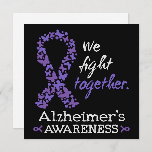 Tarjeta De Agradecimiento Luchamos juntos - Conciencia sobre el Alzheimer (Anverso / Reverso)