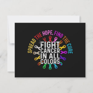 Tarjeta De Agradecimiento Luchar contra el cáncer en todos y cada color - Ci