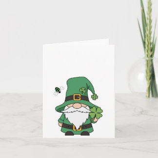 Tarjeta De Agradecimiento Lucky Gnome with Clover