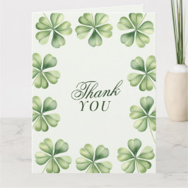 Tarjeta De Agradecimiento Lucky in Love Bridal Shower Green Shamrock 