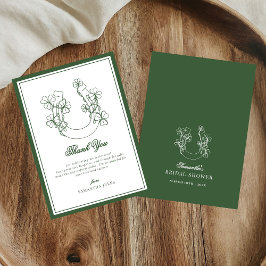 Tarjeta De Agradecimiento Lucky in Love Shamrock Horseshoe Bridal Shower
