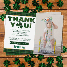 Tarjeta De Agradecimiento Lucky Little Shamrock 1er cumpleaños foto