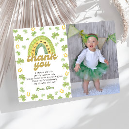 Tarjeta De Agradecimiento Lucky One Rainbow Birthday Photo Thank You Card
