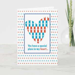 Tarjeta De Agradecimiento Lugar en el corazón, gracias, patriótico