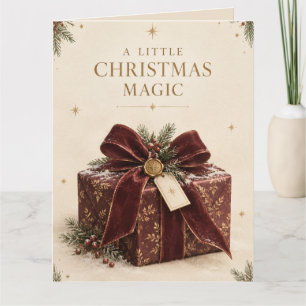 Tarjeta De Agradecimiento Lujo Navideño Elegante, Estilo de Caja de Regalo H