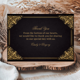 Tarjeta De Agradecimiento Lujo Oro Ornate Elegante