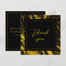Tarjeta De Agradecimiento Lujoso dulce de mármol negro y oro 16 cumpleaños