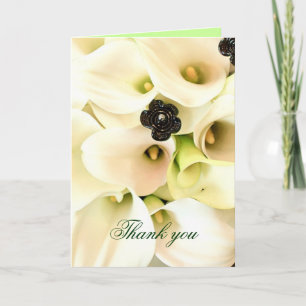 Tarjeta De Agradecimiento Lujoso elegante Calla Blanca Bouquet