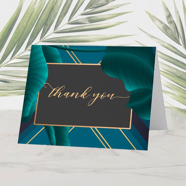 Tarjeta De Agradecimiento Lujoso Foliage Tropical Gracias (Subido por el creador)
