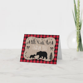 Tarjeta De Agradecimiento Lumberjack Wilderness Bear Baby Shower Gracias