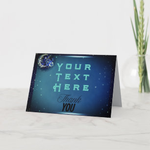 Tarjeta De Agradecimiento Luna Azul