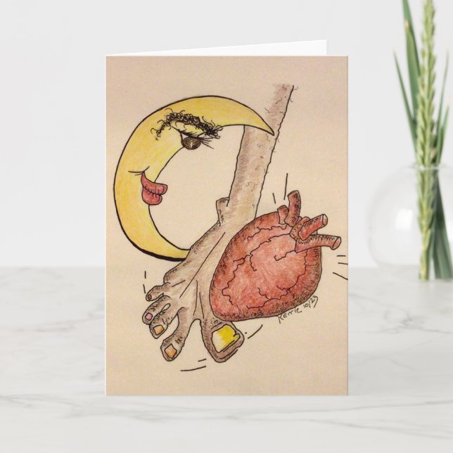 Tarjeta De Agradecimiento Luna Brillando en mi corazón (Anverso)