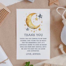 Tarjeta De Agradecimiento Luna caprichosa y estrellas de la luz celestial de