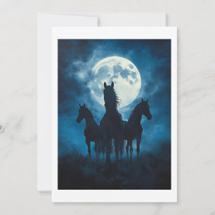 Tarjeta De Agradecimiento Luna de tres caballos