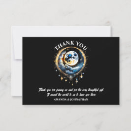 Tarjeta De Agradecimiento Luna llena luna celestial noche estrellada elegant