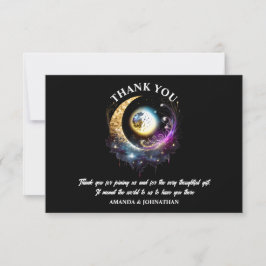 Tarjeta De Agradecimiento Luna llena luna luna celestial noche estrellada ma